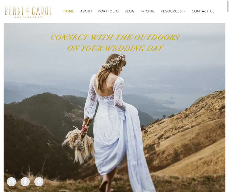 Sito internet blog Benni Carol Photography