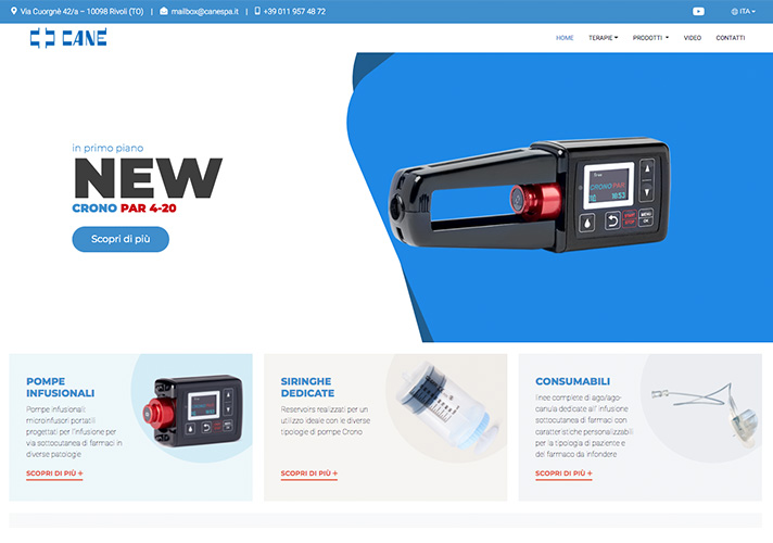 Sito internet multilingua Canè spa